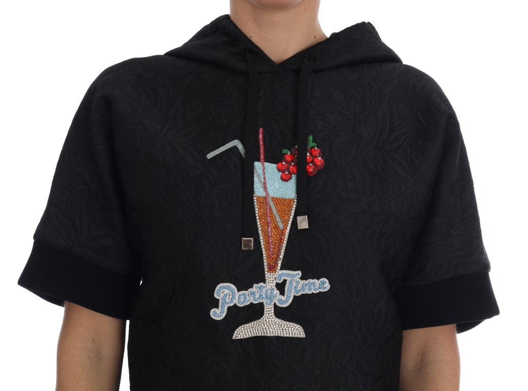 Women’s Dolce &amp; Gabbana Black Fairy Tale Crystal Hooded Sweater