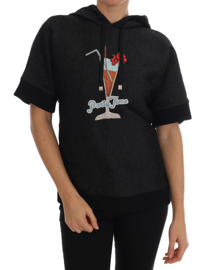 Women’s Dolce &amp; Gabbana Black Fairy Tale Crystal Hooded Sweater