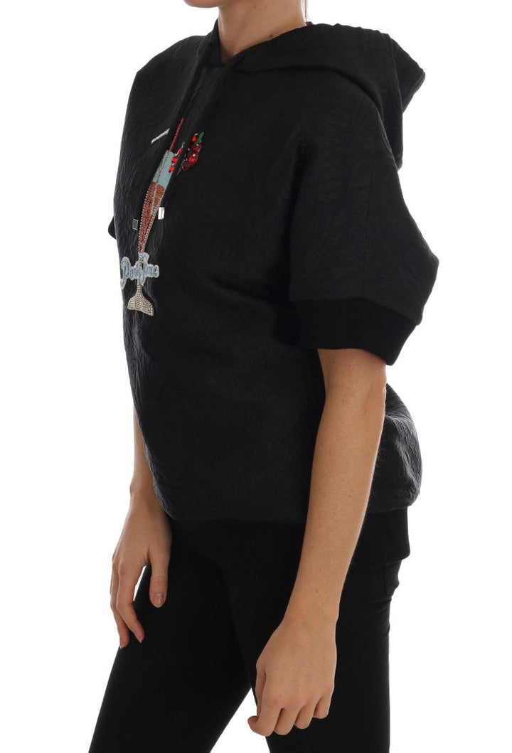Women’s Dolce &amp; Gabbana Black Fairy Tale Crystal Hooded Sweater
