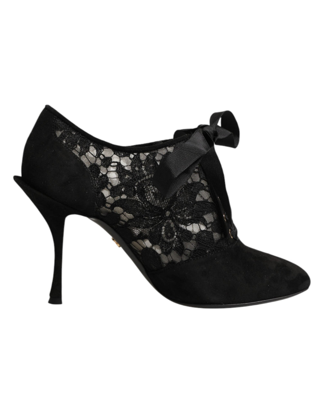 Women’s Dolce &amp; Gabbana Black Floral High Heels Lace-ups Pumps Shoes