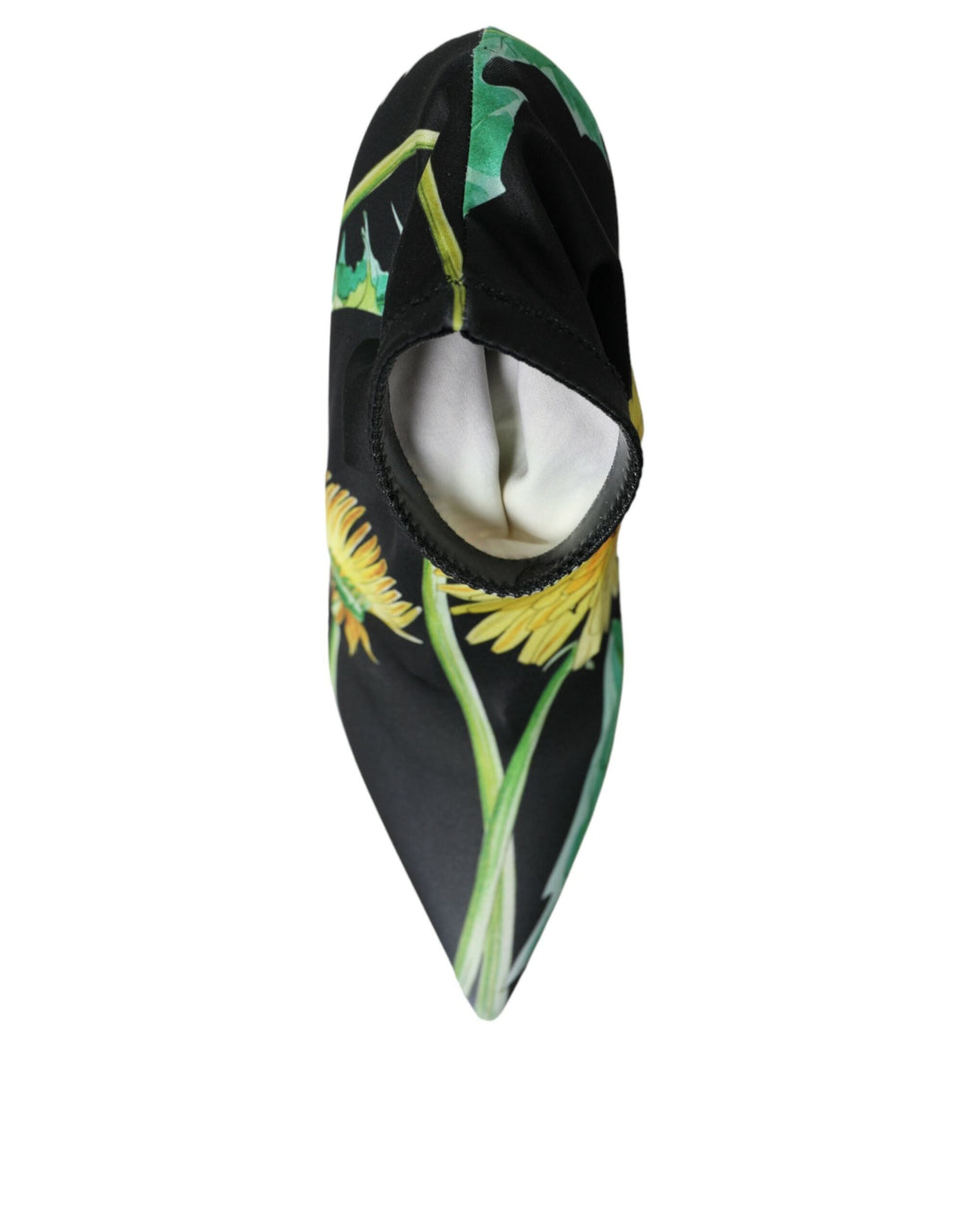 Women’s Dolce &amp; Gabbana Black Floral Jersey Stretch Ankle Boots Shoes