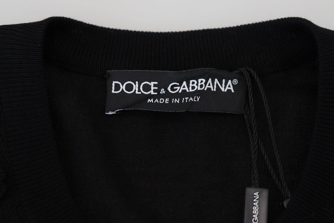 Women’s Dolce &amp; Gabbana Black Floral Lace Button Cardigan Sweater