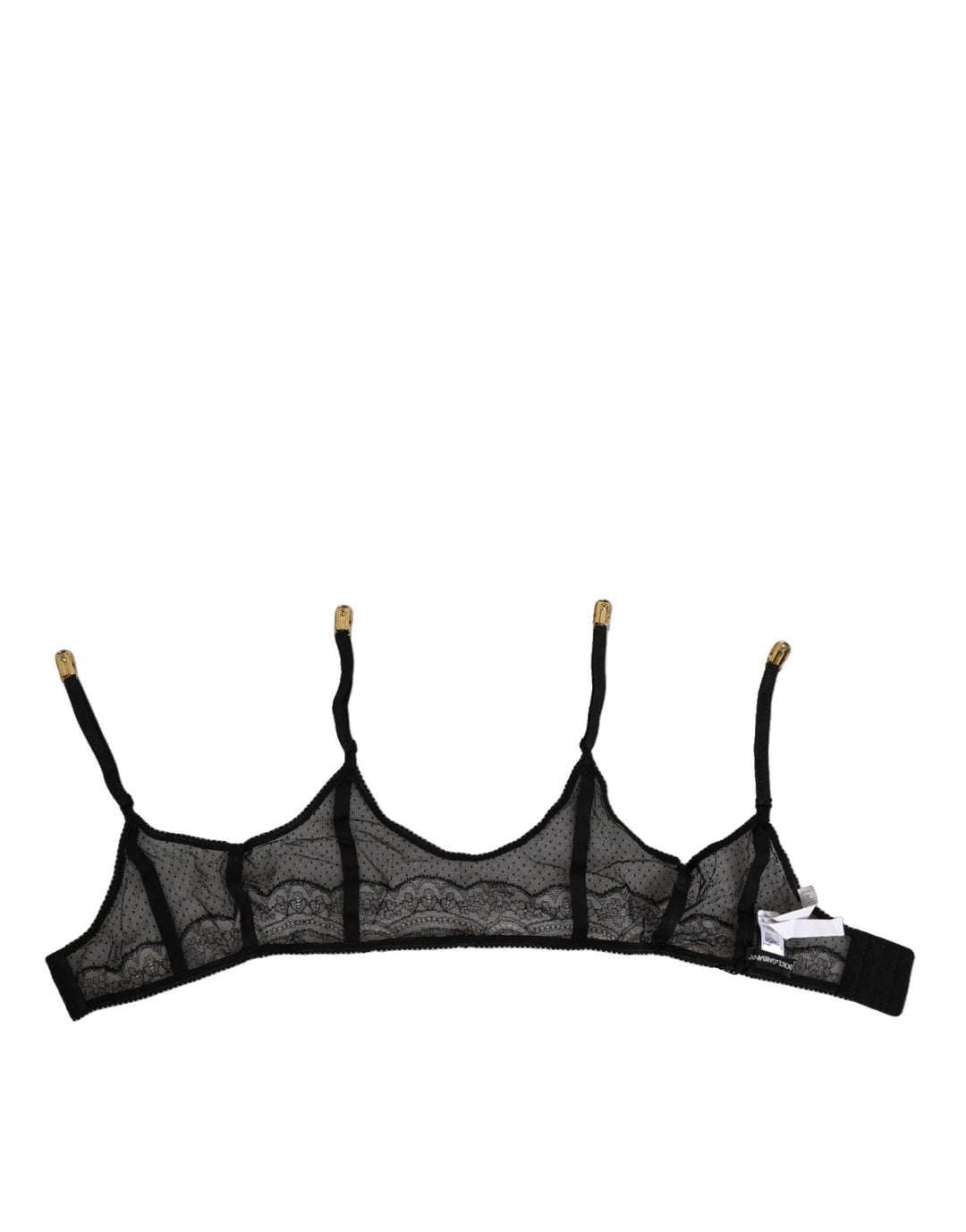 Women’s Dolce &amp; Gabbana Black Floral Lace Nylon Strap Garter Underwear