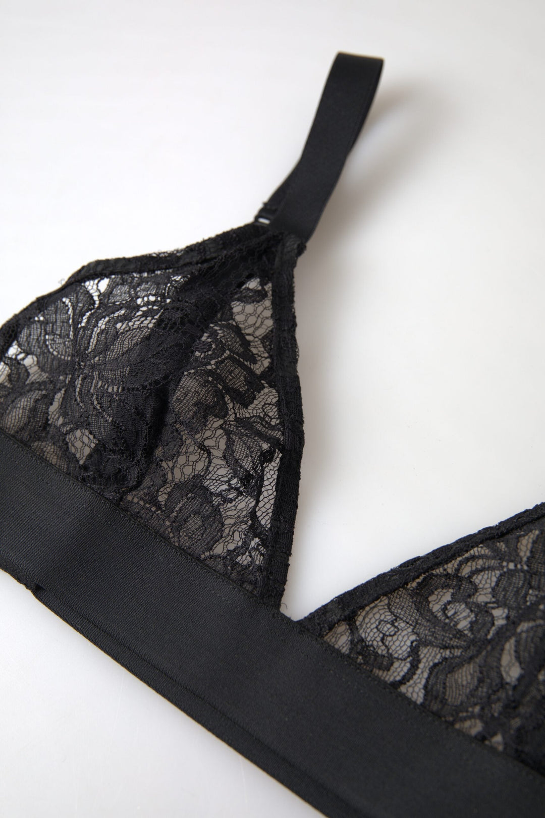 Women’s Dolce &amp; Gabbana Black Floral Lace Nylon Stretch Bra Underwear