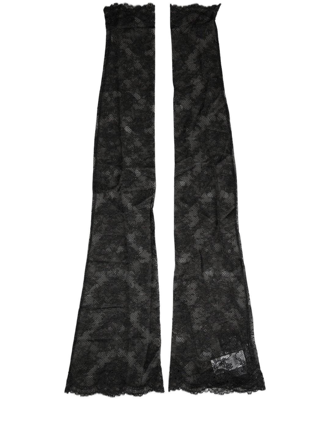 Women’s Dolce &amp; Gabbana Black Floral Lace Nylon Stretch Knee High Socks