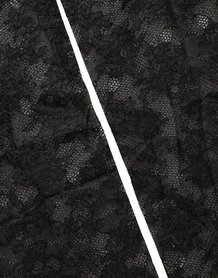 Women’s Dolce &amp; Gabbana Black Floral Lace Nylon Stretch Knee High Socks