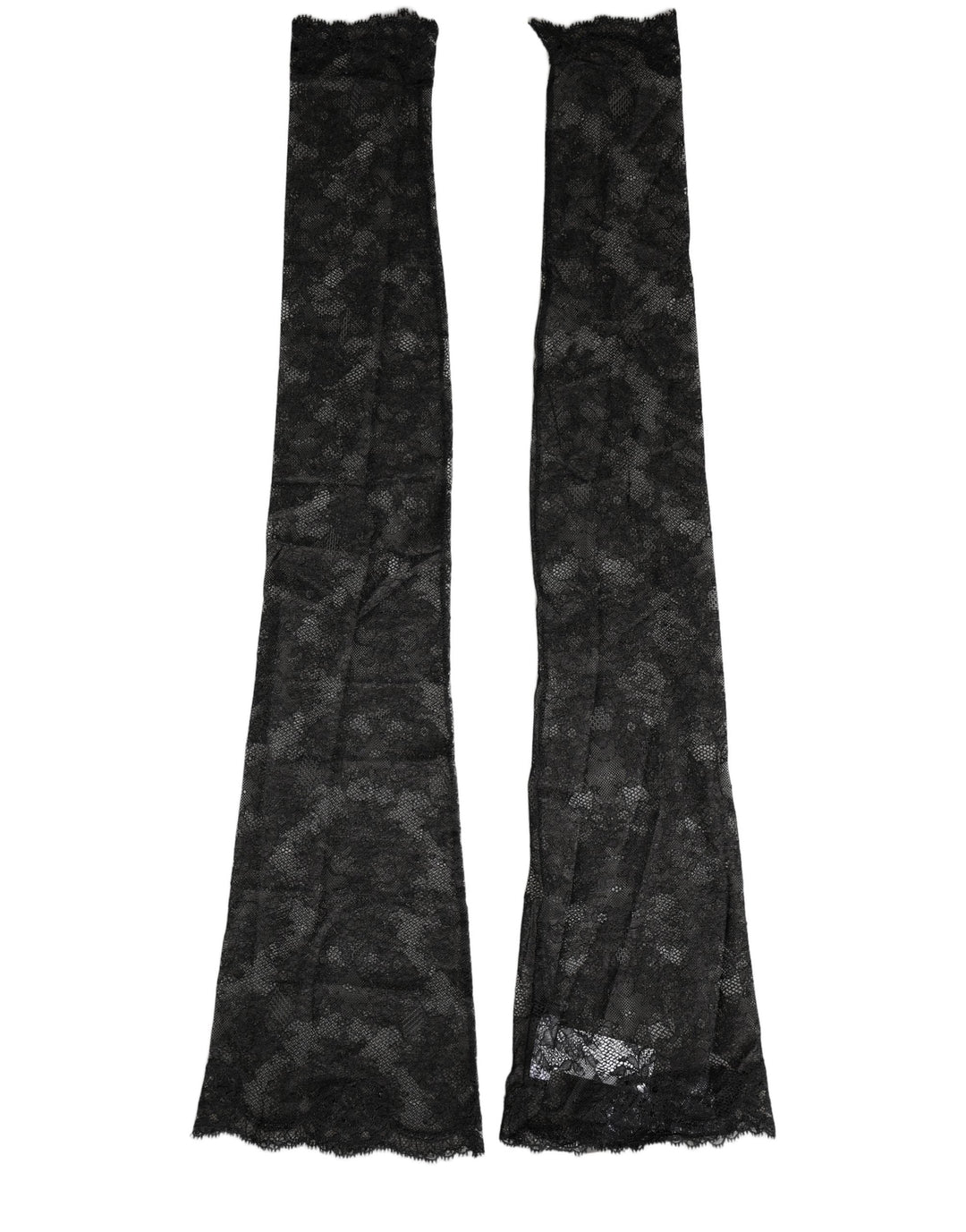 Women’s Dolce &amp; Gabbana Black Floral Lace Nylon Stretch Knee High Socks