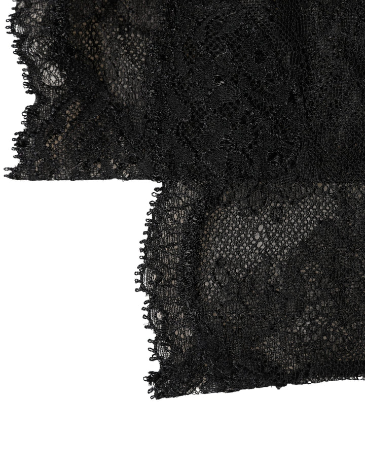 Women’s Dolce &amp; Gabbana Black Floral Lace Nylon Stretch Knee High Socks
