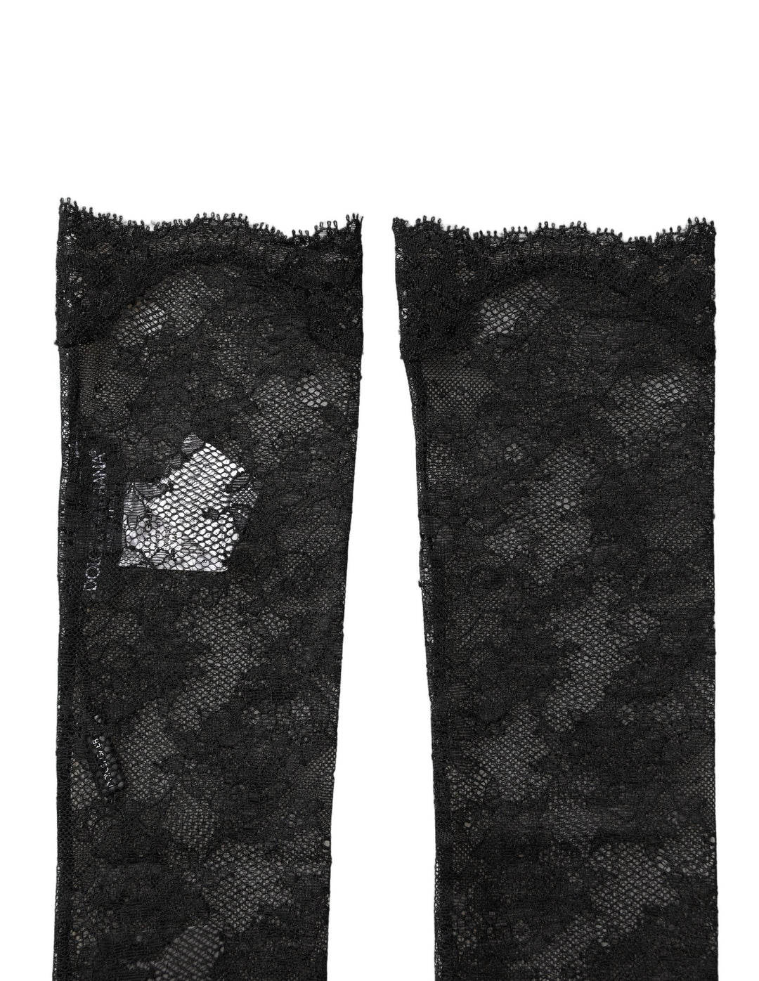 Women’s Dolce & Gabbana Black Floral Lace Nylon Stretch Knee Socks