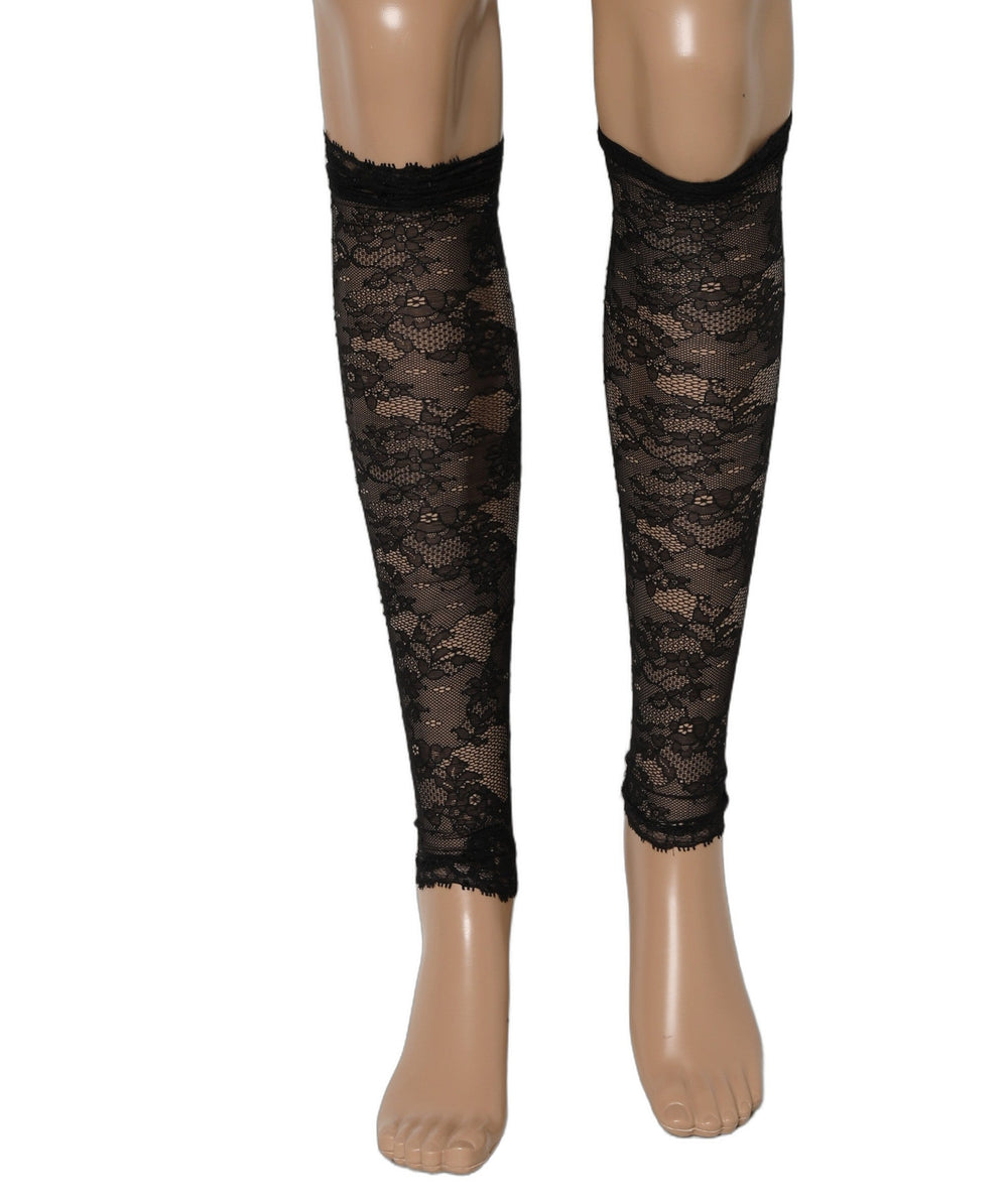 Women’s Dolce & Gabbana Black Floral Lace Nylon Stretch Knee Socks
