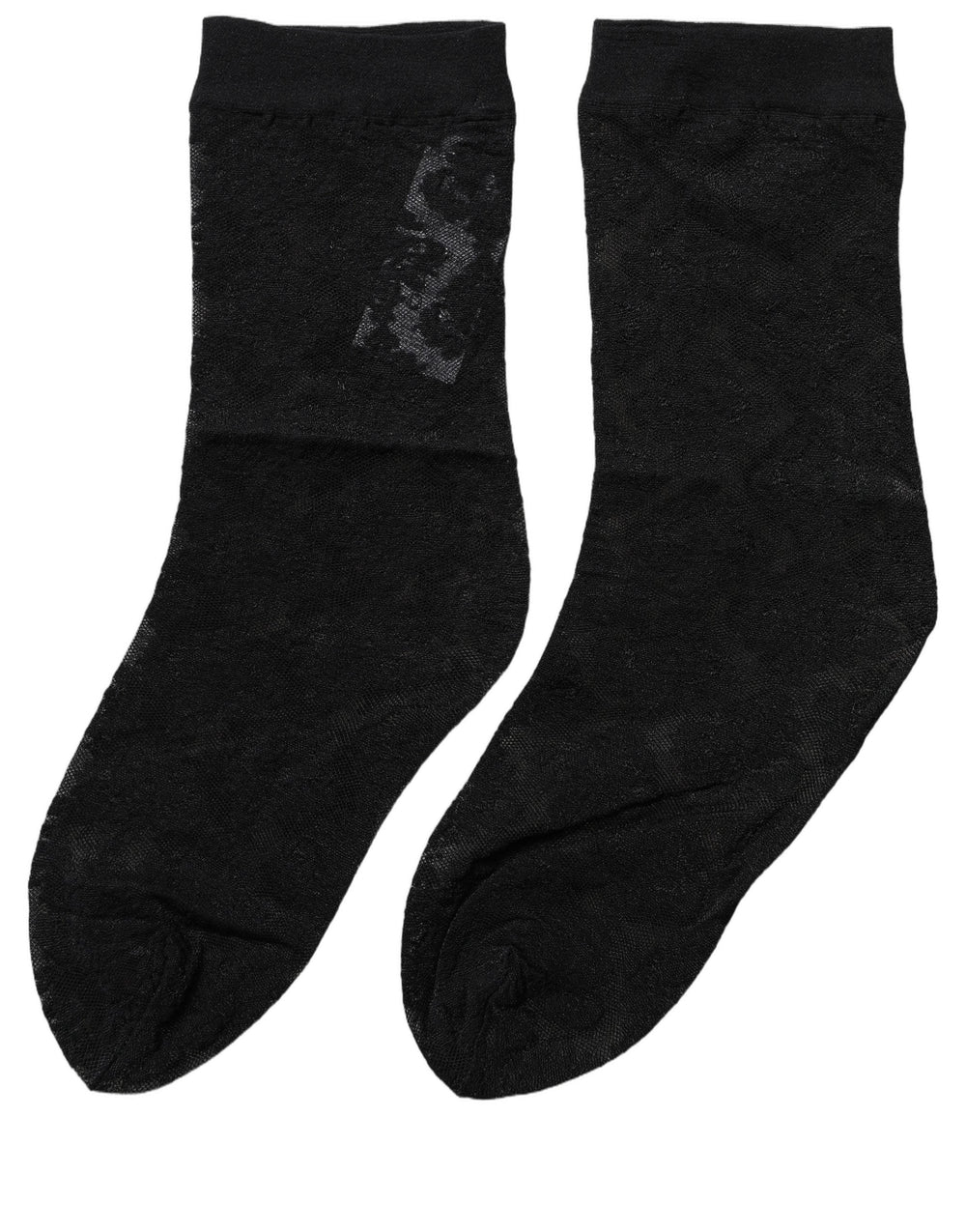 Women’s Dolce & Gabbana Black Floral Nylon Stretch Mid Calf Socks