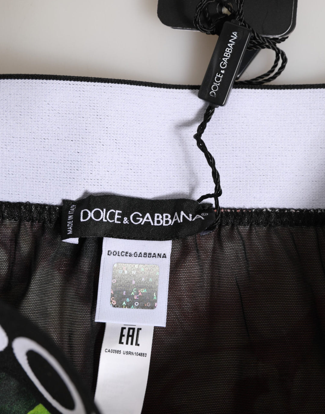 Women’s Dolce &amp; Gabbana Black Floral Print High Waist Panty Underwear