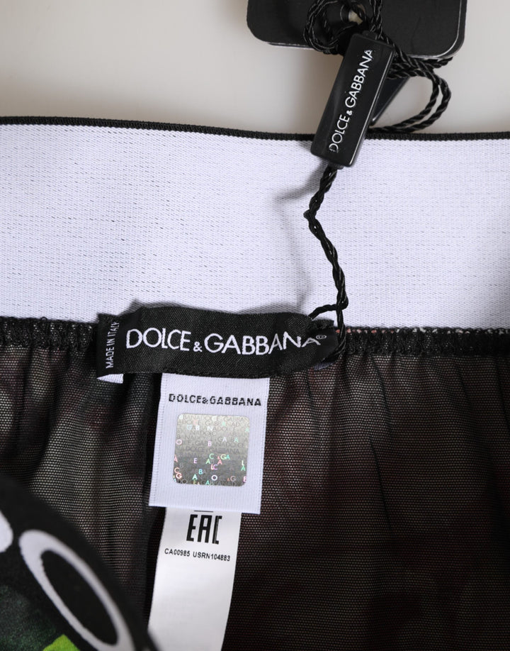 Women’s Dolce &amp; Gabbana Black Floral Print High Waist Panty Underwear