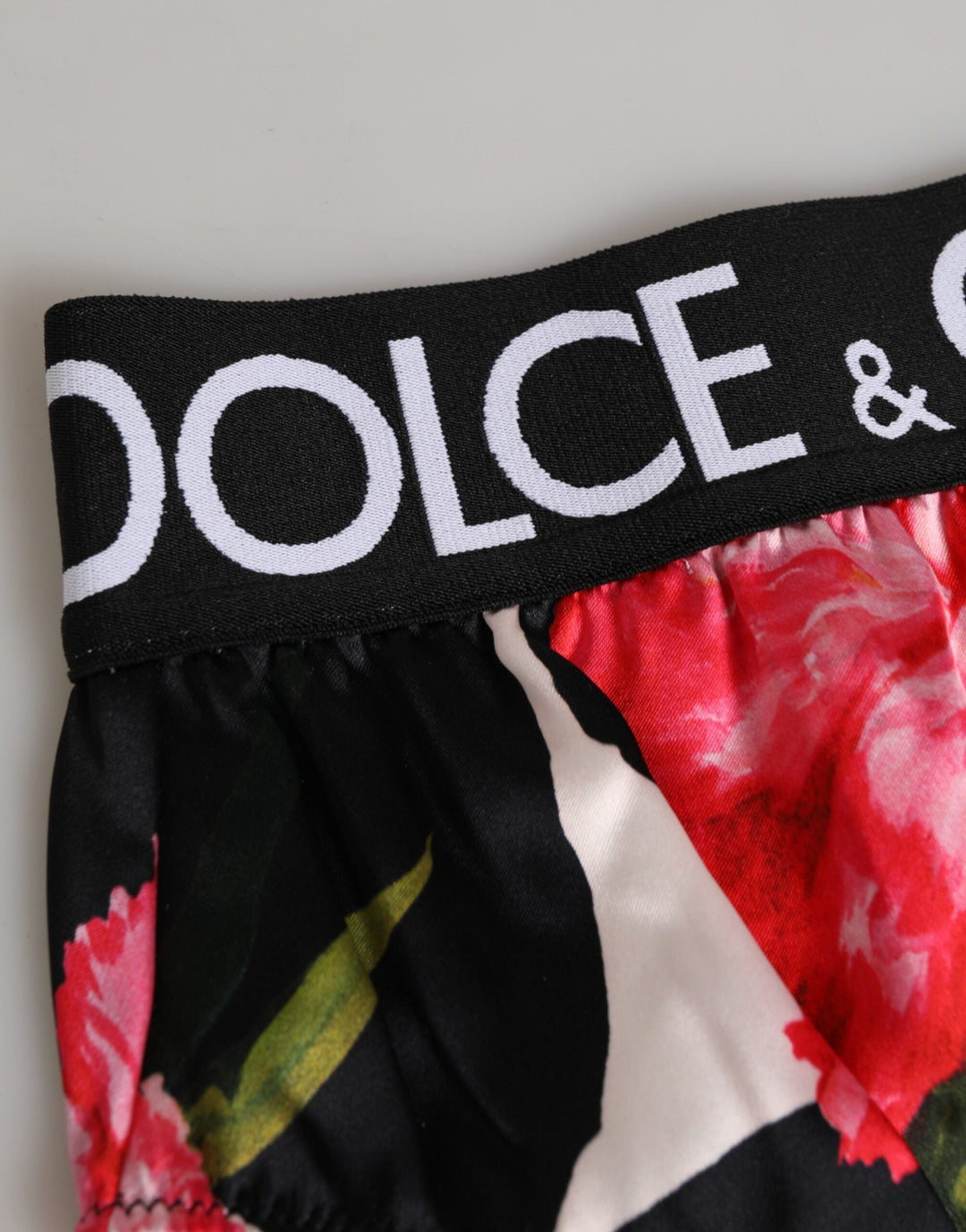 Women’s Dolce &amp; Gabbana Black Floral Print High Waist Panty Underwear