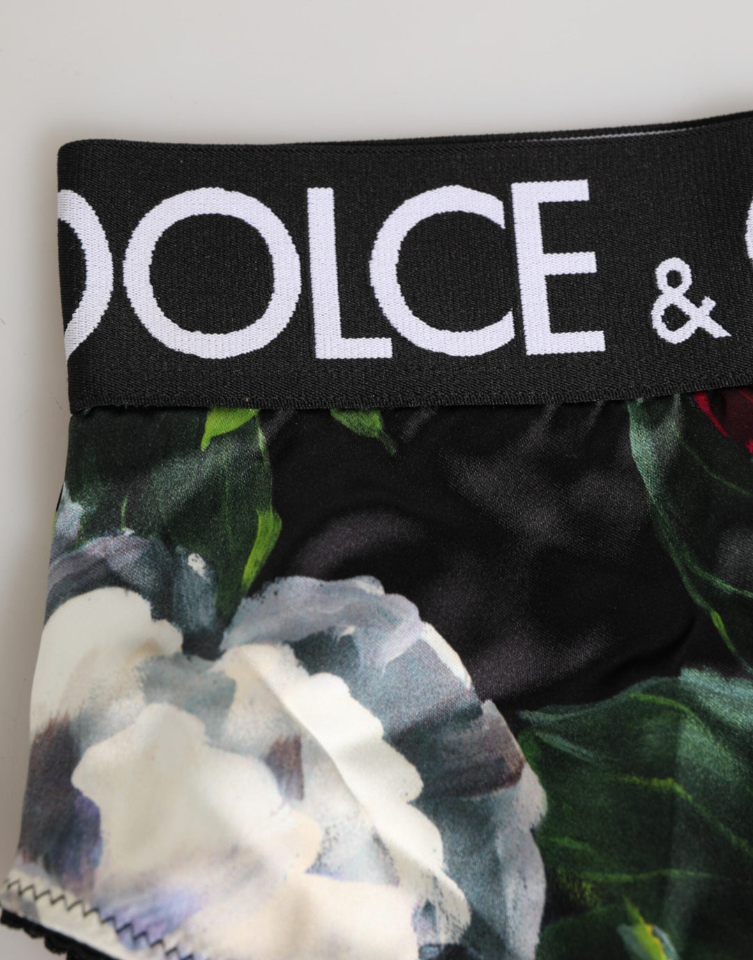 Women’s Dolce &amp; Gabbana Black Floral Print High Waist Panty Underwear