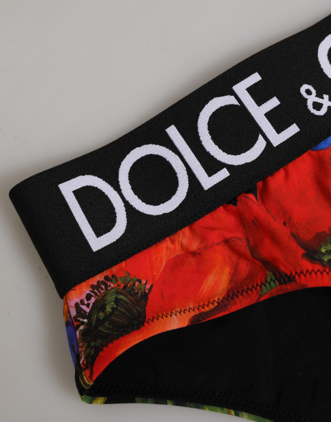 Women’s Dolce &amp; Gabbana Black Floral Print High Waist Panty Underwear