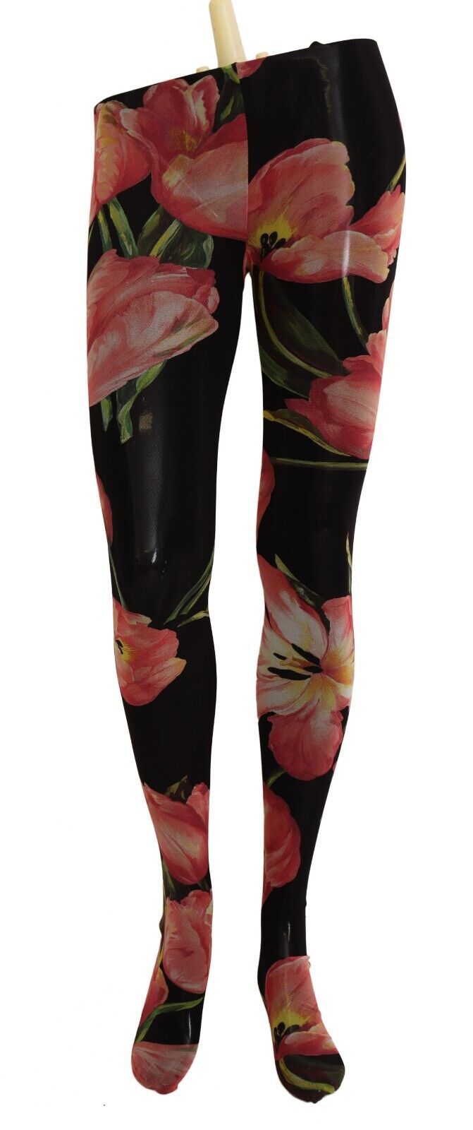 Women’s Dolce & Gabbana Black Floral Print Nylon Tights Stockings