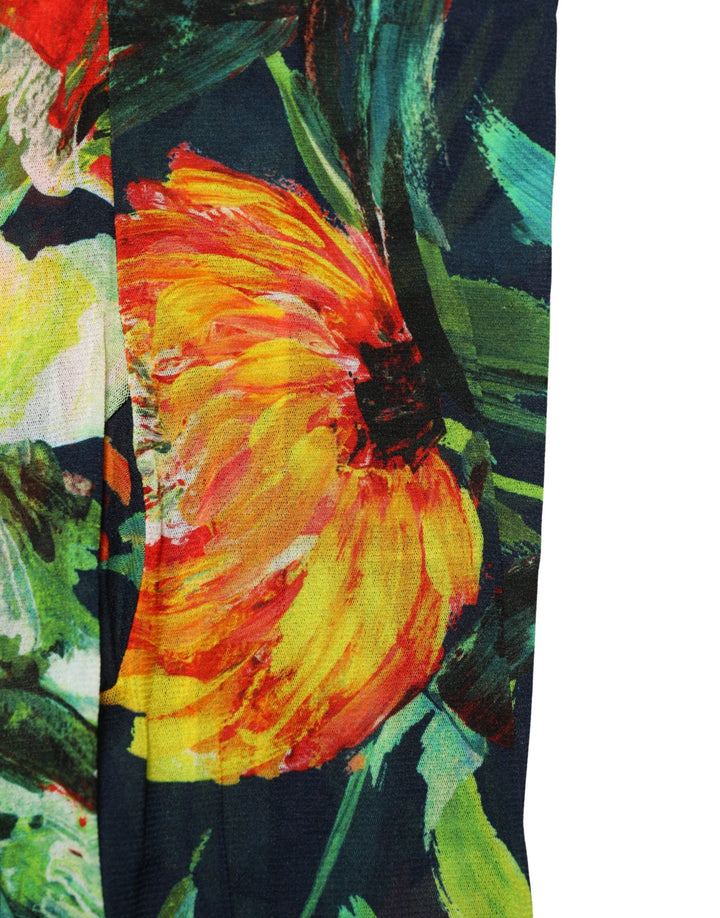 Women’s Dolce &amp; Gabbana Black Floral Print Tights Sheer Stockings Socks