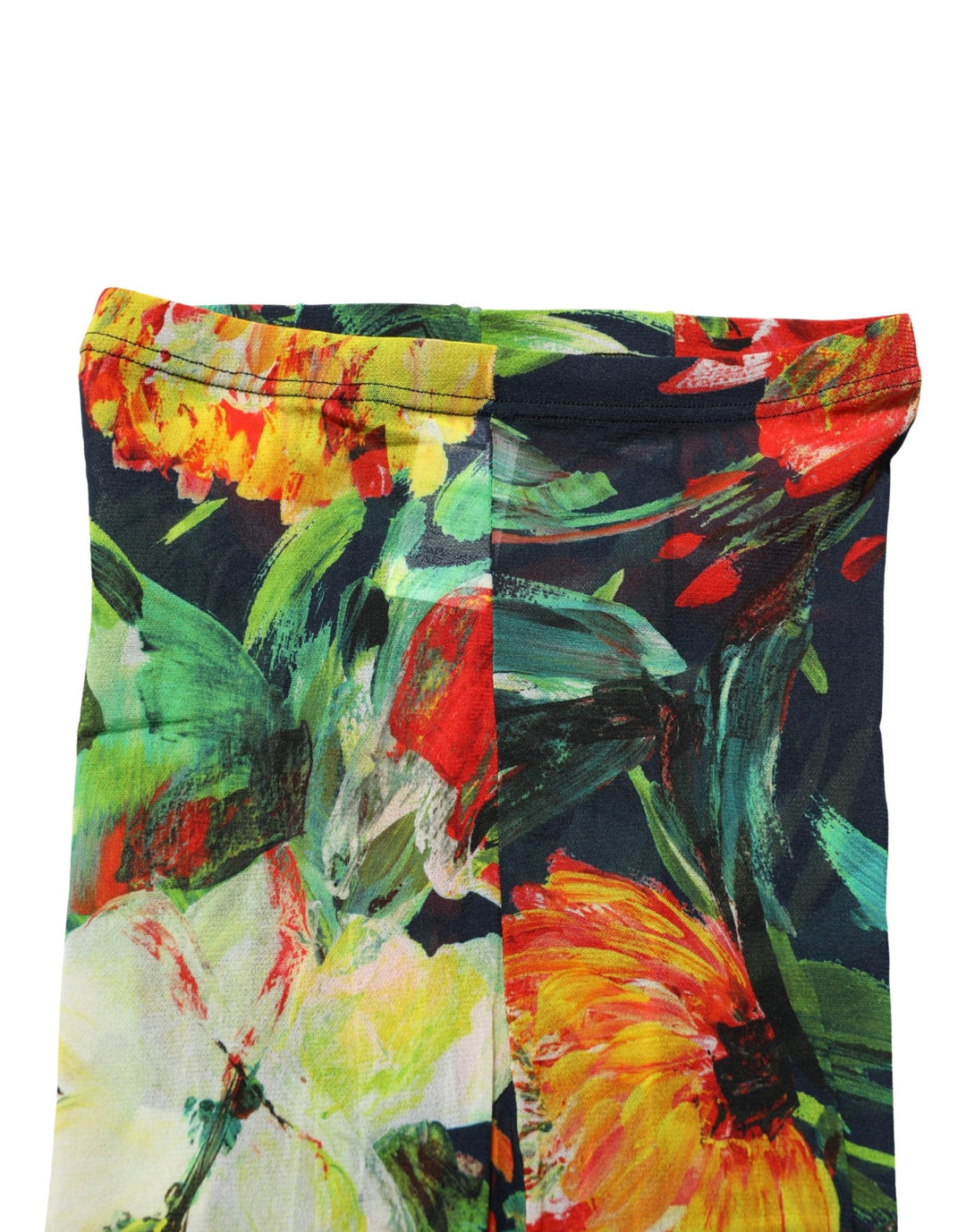 Women’s Dolce &amp; Gabbana Black Floral Print Tights Sheer Stockings Socks