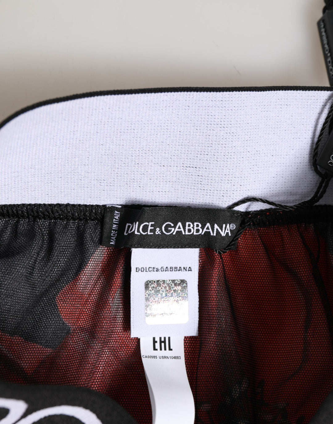 Women’s Dolce &amp; Gabbana Black Floral Silk High Waist Panty Underwear