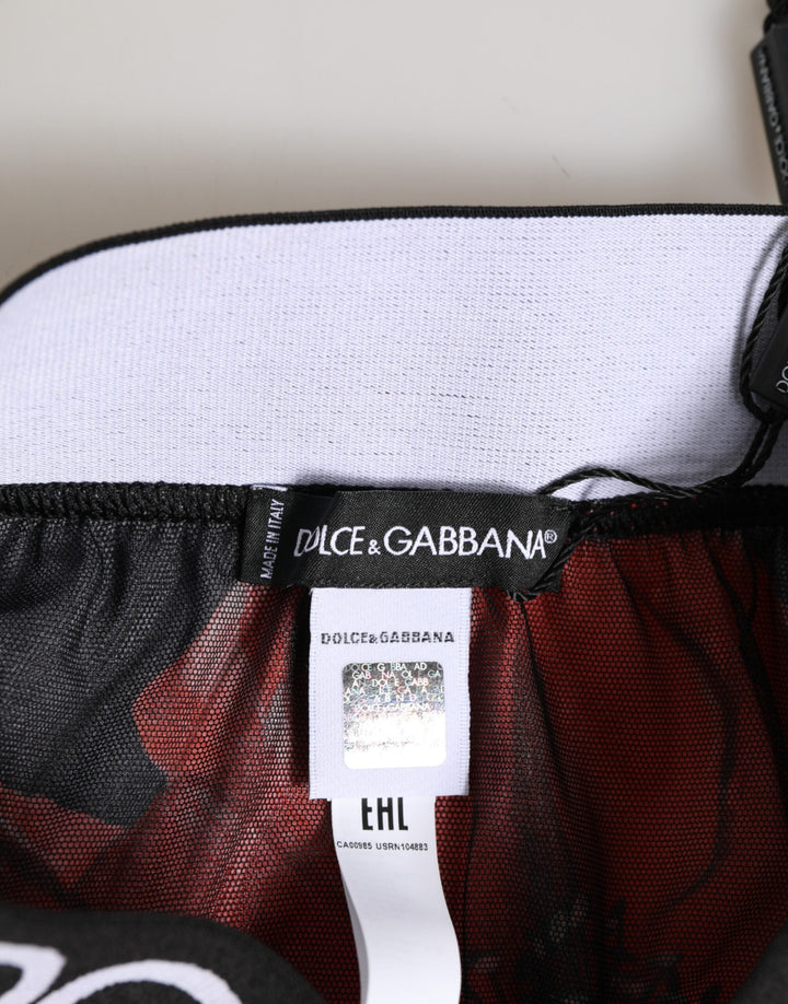 Women’s Dolce &amp; Gabbana Black Floral Silk High Waist Panty Underwear