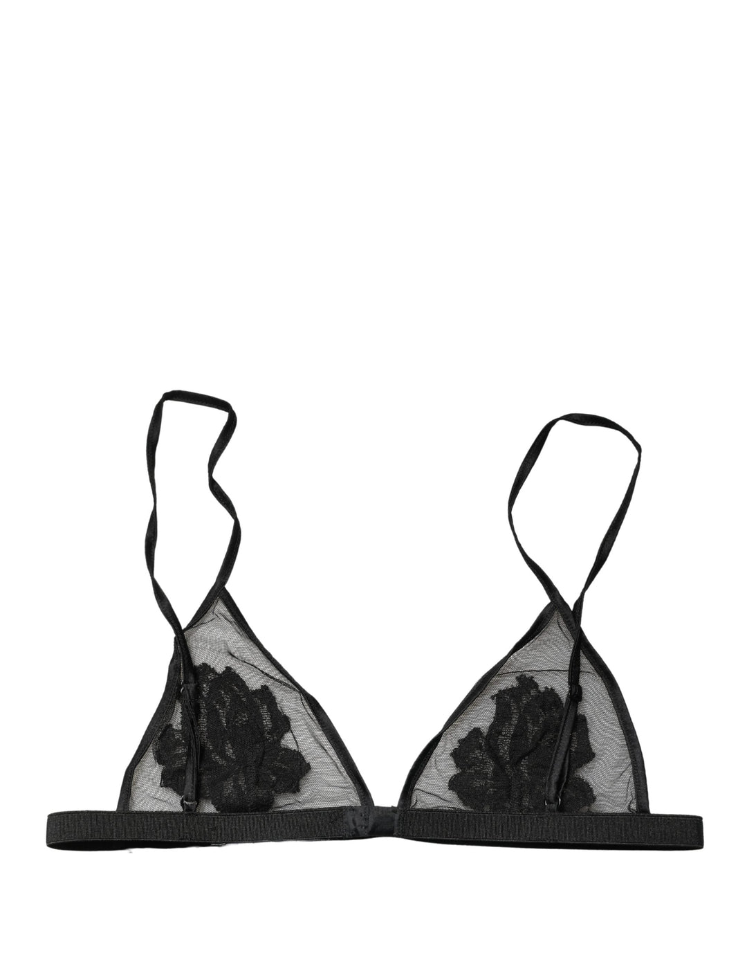 Women’s Dolce &amp; Gabbana Black Floral Soft Cup Triangle Bra Underwear
