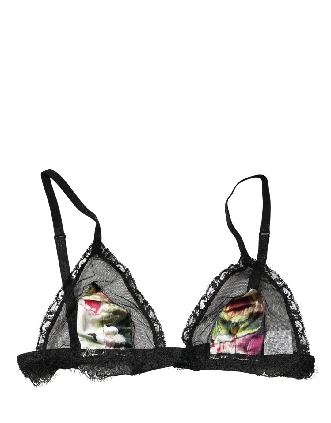 Women’s Dolce &amp; Gabbana Black Floral Soft Cup Triangle Bra Underwear