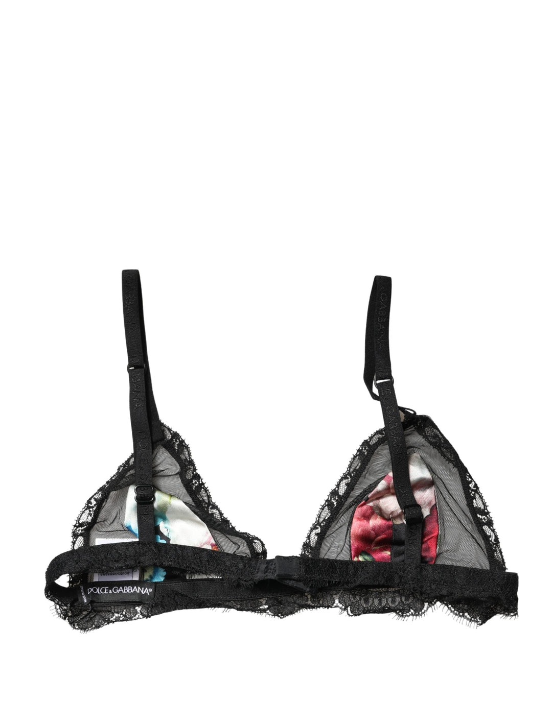 Women’s Dolce & Gabbana Black Floral Soft Cup Triangle Bra Underwear