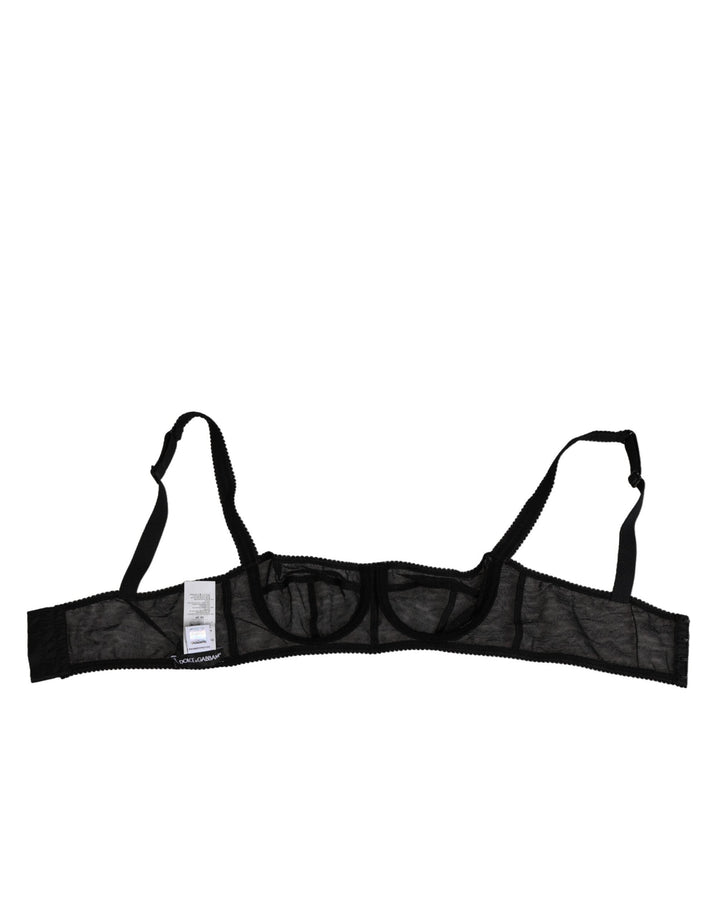 Women’s Dolce &amp; Gabbana Black Floral Underwired Balconette Bra Underwear
