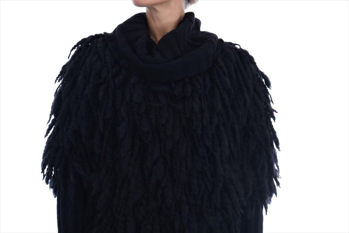 Women’s Dolce &amp; Gabbana Black Fringes Wool Pullover Sweater