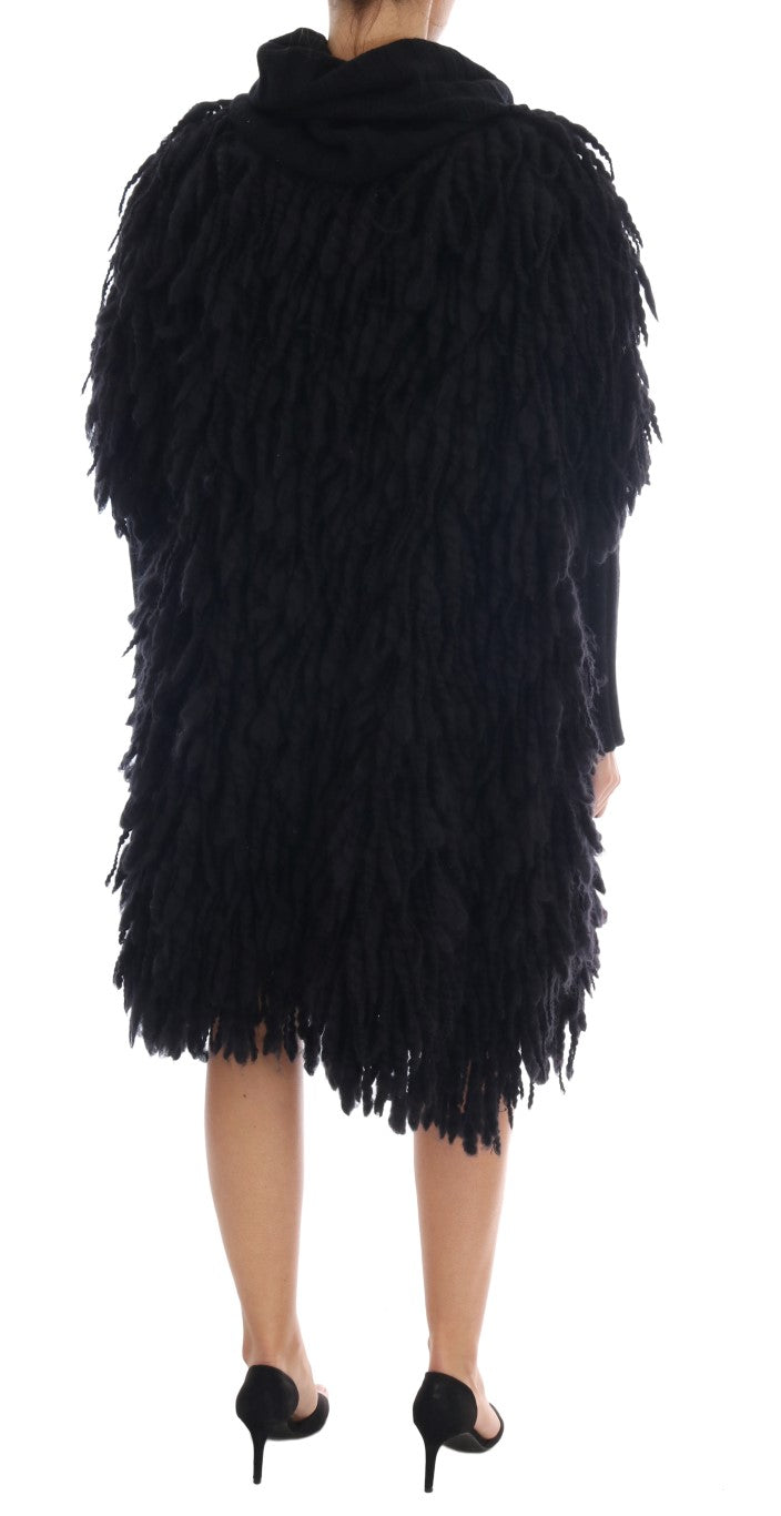 Women’s Dolce &amp; Gabbana Black Fringes Wool Pullover Sweater