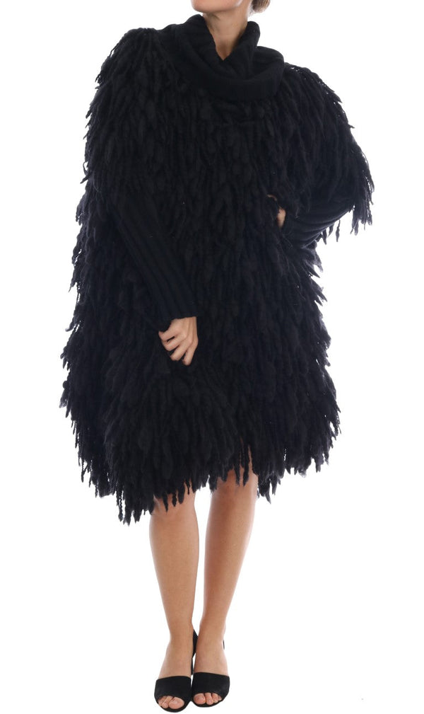 Women’s Dolce & Gabbana Black Fringes Wool Pullover Sweater