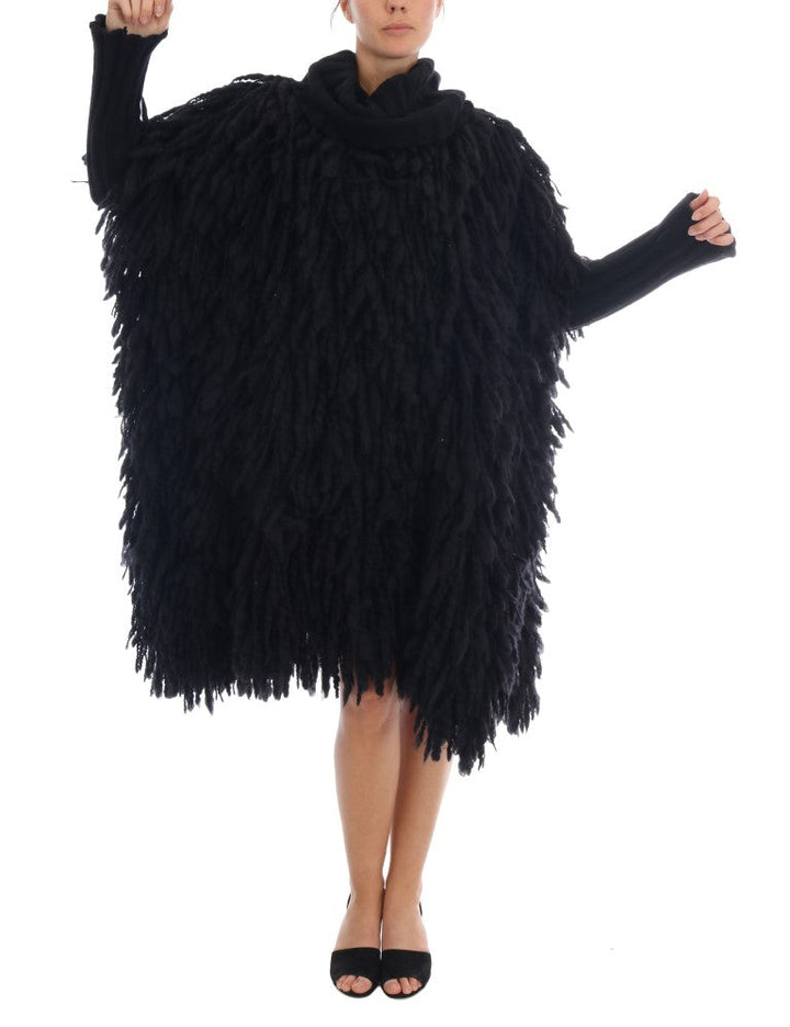 Women’s Dolce &amp; Gabbana Black Fringes Wool Pullover Sweater