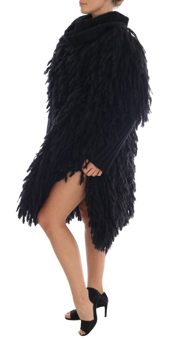 Women’s Dolce & Gabbana Black Fringes Wool Pullover Sweater
