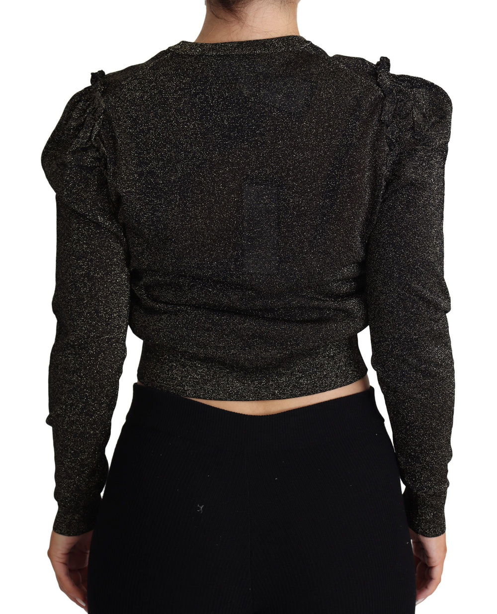 Women’s Dolce & Gabbana Black Gold Cropped Women Pullover Sweater
