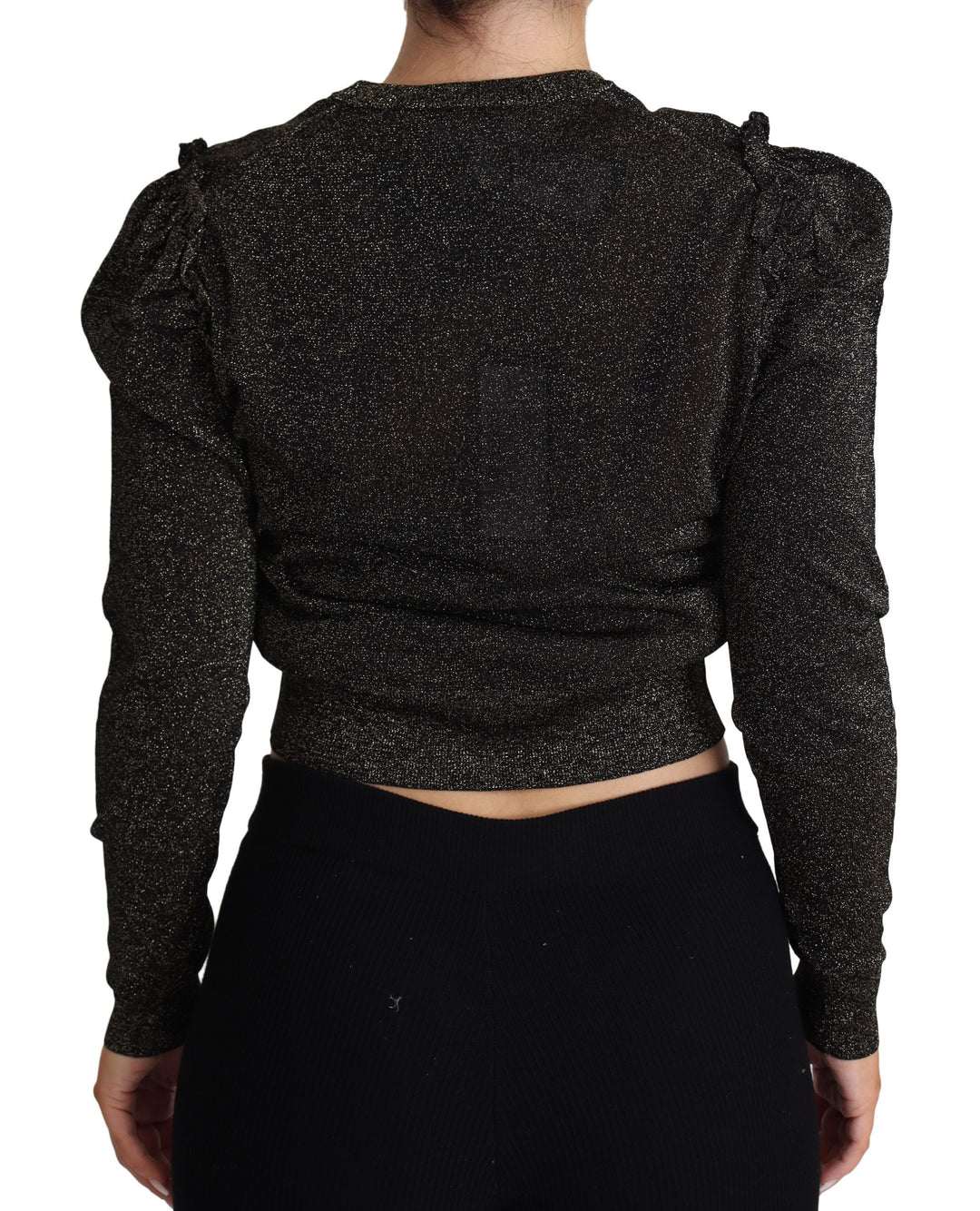 Women’s Dolce &amp; Gabbana Black Gold Cropped Women Pullover Sweater
