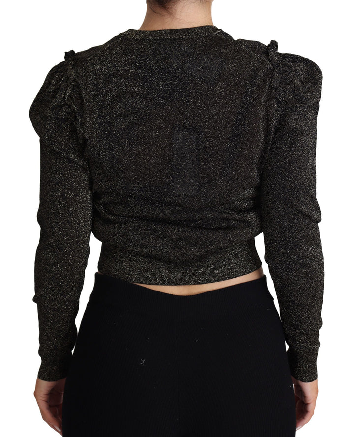 Women’s Dolce &amp; Gabbana Black Gold Cropped Women Pullover Sweater