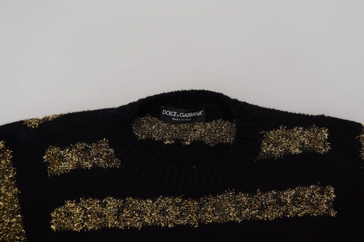 Women’s Dolce &amp; Gabbana Black Gold D&amp;g Crystal Cashmere Sweater