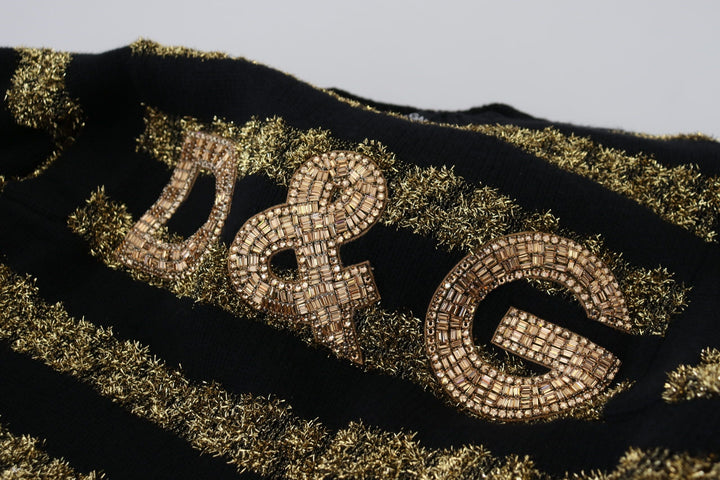 Women’s Dolce &amp; Gabbana Black Gold D&amp;g Crystal Cashmere Sweater