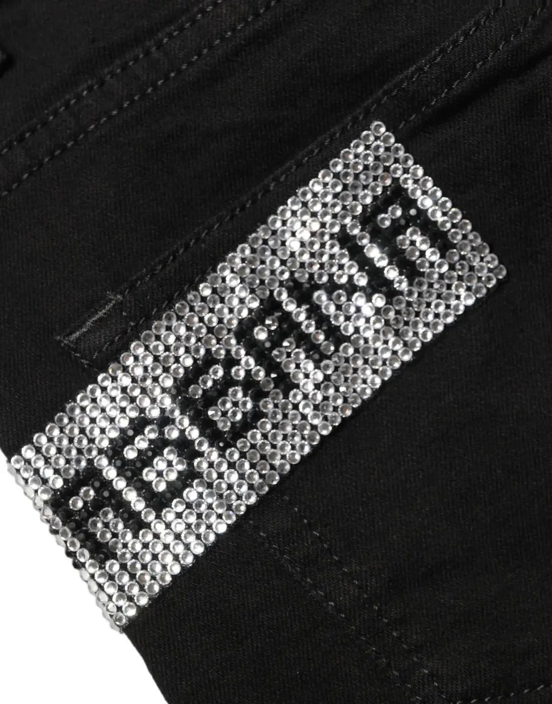 Women’s Dolce &amp; Gabbana Black Grace Rhinestone Highwaist Denim Jeans