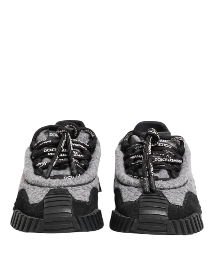 Dolce &amp; Gabbana Black Gray NS1 Low Top Sneakers Shoes