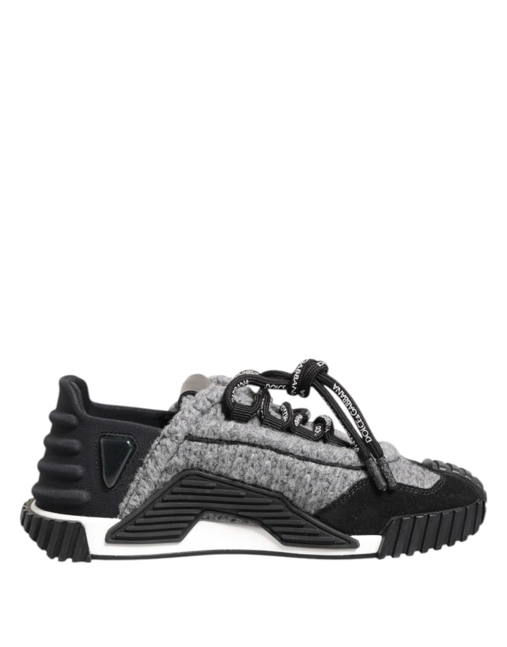 Dolce &amp; Gabbana Black Gray NS1 Low Top Sneakers Shoes