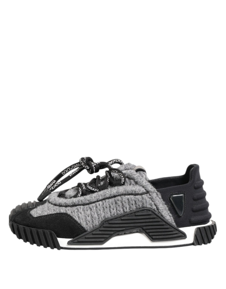 Dolce &amp; Gabbana Black Gray NS1 Low Top Sneakers Shoes