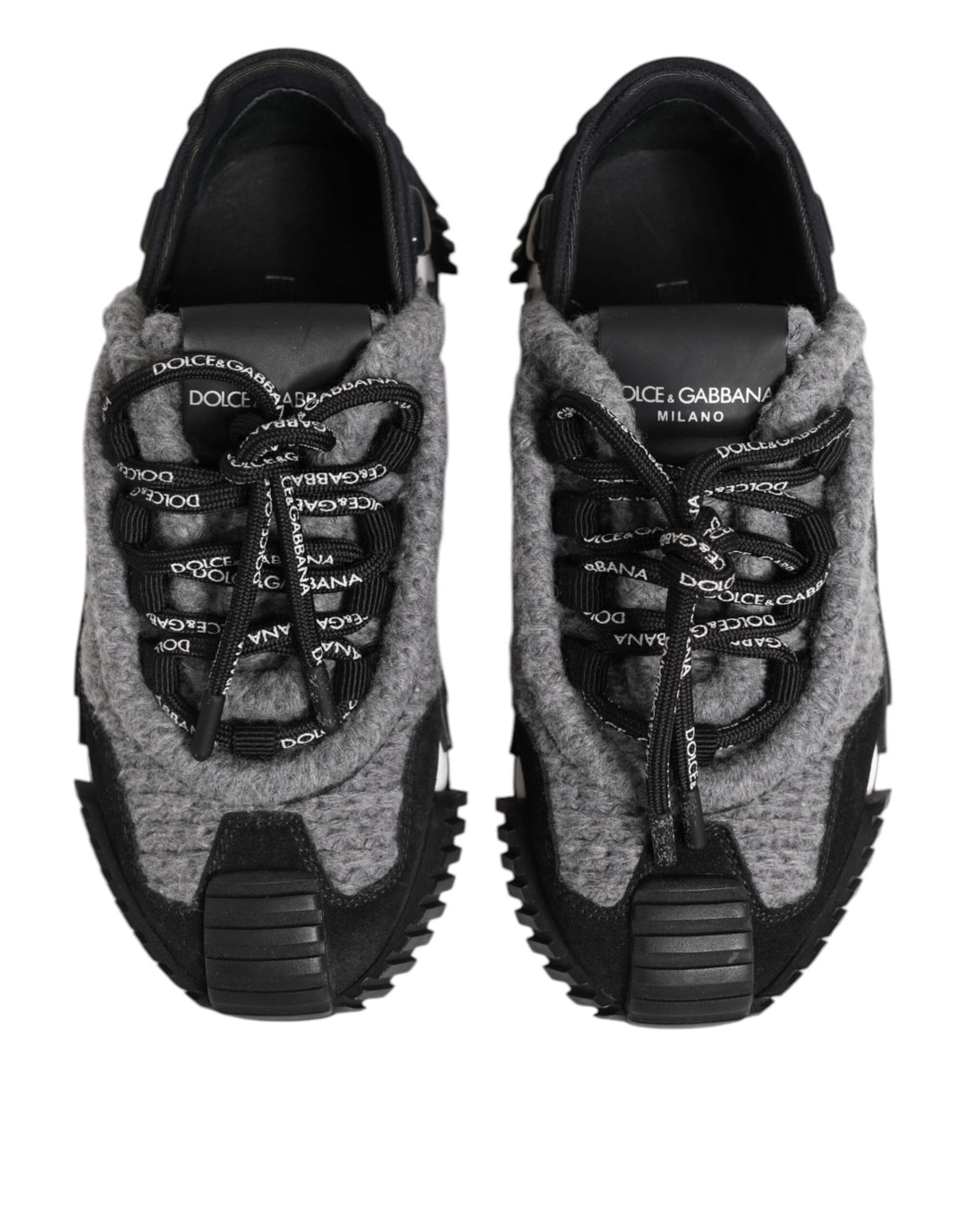 Dolce &amp; Gabbana Black Gray NS1 Low Top Sneakers Shoes