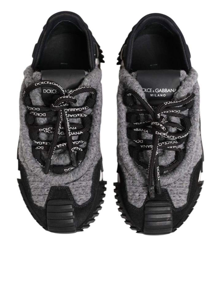Dolce &amp; Gabbana Black Gray NS1 Low Top Sneakers Shoes