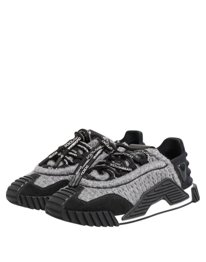 Dolce &amp; Gabbana Black Gray NS1 Low Top Sneakers Shoes