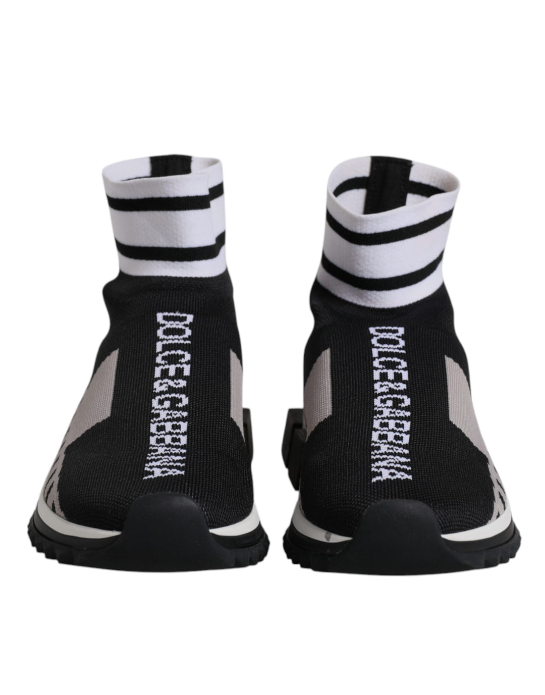 Dolce &amp; Gabbana Black Gray Sorrento Socks Women Sneakers Shoes