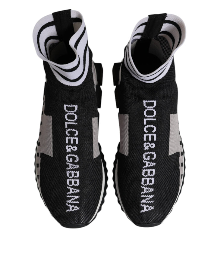 Dolce &amp; Gabbana Black Gray Sorrento Socks Women Sneakers Shoes