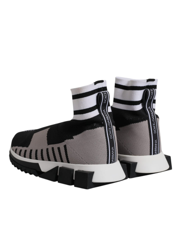 Dolce &amp; Gabbana Black Gray Sorrento Socks Women Sneakers Shoes