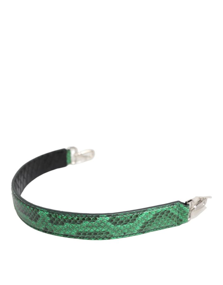 Women’s Dolce &amp; Gabbana Black Green Exotic Leather Bag Shoulder Strap